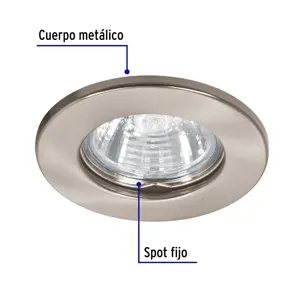 Volteck Luminario redondo satín spot fijo, lámpara no incluida