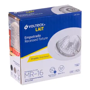 Volteck Luminario redondo blanco spot dirigible, lámpara no incluida