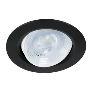 Volteck Luminario de LED 5 W empotrar redondo negro spot dirigible