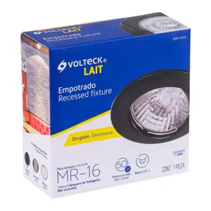 Volteck Luminario redondo negro spot dirigible, lámpara no incluida