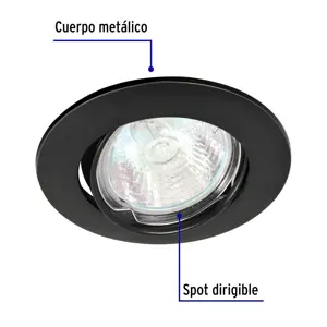 Volteck Luminario redondo negro spot dirigible, lámpara no incluida