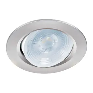 Volteck Luminario de LED 5 W empotrar redondo cromo spot dirigible