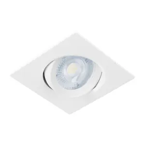 Volteck Luminario de LED 5 W empotrar cuadrado blanco spot dirigible