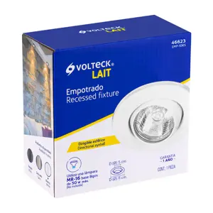 Volteck Luminario redondo blanco spot esférico, lámpara no incluida