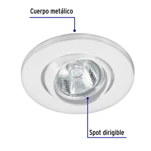 Volteck Luminario redondo blanco spot esférico, lámpara no incluida