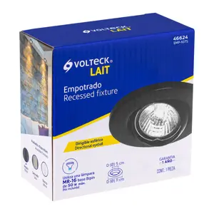 Volteck Luminario redondo negro spot esférico, lámpara no incluida