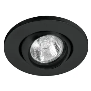 46624 / EMP-107S Volteck Luminario redondo negro spot esférico, lámpara no incluida