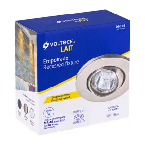 Volteck Luminario redondo satín spot esférico, lámpara no incluida