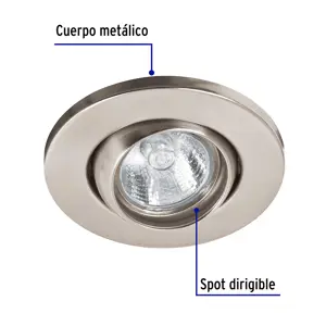 Volteck Luminario redondo satín spot esférico, lámpara no incluida
