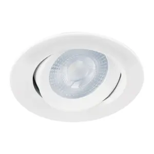 Volteck Luminario de LED 5 W empotrar redondo blanco spot dirigible