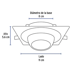 Volteck Luminario cuadrado blanco spot esférico, lámpara no incluida