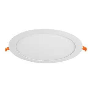 47411 / EMP-202LC Volteck Luminario ultra delgado LED 18 W empotrar redondo luz cálida