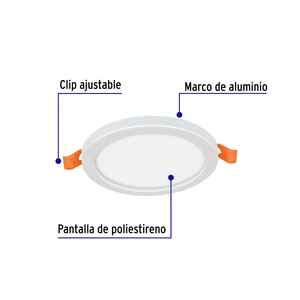 Volteck Luminario de LED para empotrar 6 W, ajustable, luz de día