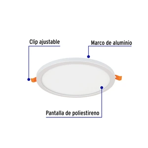 Volteck Luminario de LED para empotrar 15 W, ajustable, luz de día