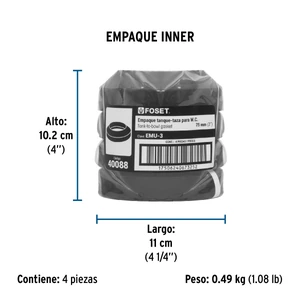 Empaque unión tanque-taza para WC, 3