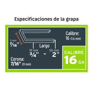 Engrapadora neumática, calibre 16, Truper
