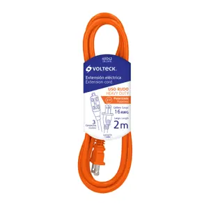 48042 / ER-2X16 Extensión eléctrica de uso rudo 2 m 2x16 AWG, Volteck