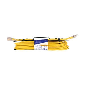 Extensión reforzada aterrizada 15 m 3x14 AWG, Volteck