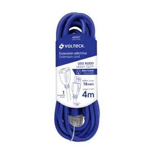 Extensión de uso rudo aterrizada 4 m 3x16 AWG, Volteck