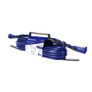 48058 / ERA-8X16 Extensión de uso rudo aterrizada 8 m 3x16 AWG, Volteck
