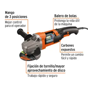 16684 / ESMA-4-1/2A10 Esmeriladora angular 4-1/2
