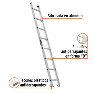 Escalera recta, tipo III, 8 peldaños, TRUPER