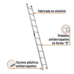 Escalera recta, tipo III, 10 peldaños, TRUPER