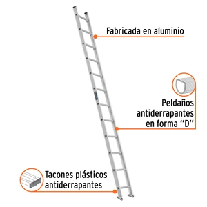 Escalera recta, tipo III, 12 peldaños, TRUPER