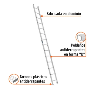 Escalera recta, tipo III, 14 peldaños, TRUPER