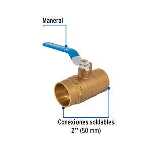 Válvula de esfera de latón, soldable 2