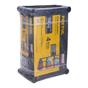 25075 / EST-4P Estante plástico 4 repisas cap. 27 Kg 123 x 36 x 56, Pretul
