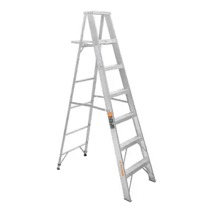 10459 / ESTA-26 Escalera de tijera 100% aluminio tipo ll 6 peldaños, Truper