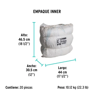 Bolsa de 1/2 kg de estopa color crema, KLINTEK
