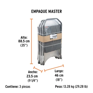 Escalera tubular, plegable, 2 peldaños, Truper