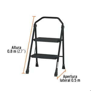 Escalera tubular, plegable, 2 peldaños, Truper
