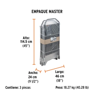 Escalera tubular, plegable, 3 peldaños, Truper