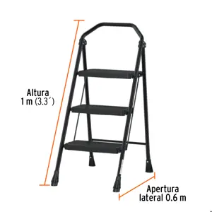 Escalera tubular, plegable, 3 peldaños, Truper