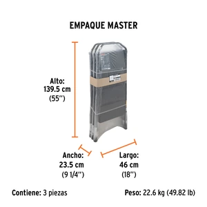 Escalera tubular, plegable, 4 peldaños, Truper