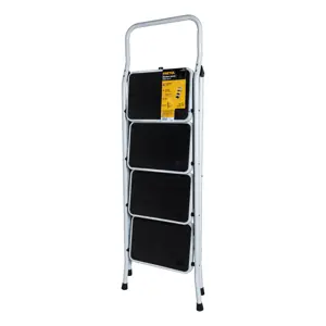 24122 / ESTU-4P Escalera tubular, plegable, 4 peldaños, Pretul