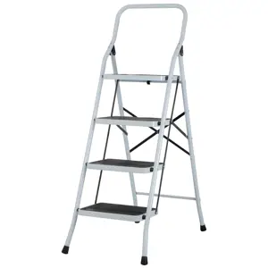24122 / ESTU-4P Escalera tubular, plegable, 4 peldaños, Pretul