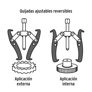 Extractor de poleas, 2 quijadas, 10