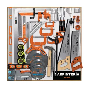 55907 / EX80-CAR-1T Truper Exhibidor de Carpintería, 80x80 cm, 1 tablero