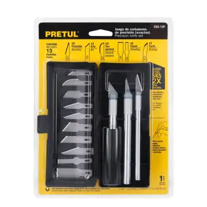 Juego de exactos con 13 cuchillas en estuche, PRETUL