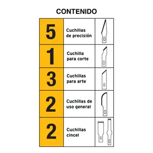 Juego de exactos con 13 cuchillas en estuche, PRETUL