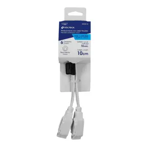 Volteck Mini extensión eléctrica doméstica dual 10 cm, blanca