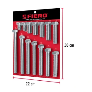 Exhibidor Fiero con tornillos tipo máquina, 1/2