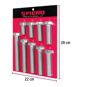 Exhibidor Fiero con tornillos tipo máquina, 3/4