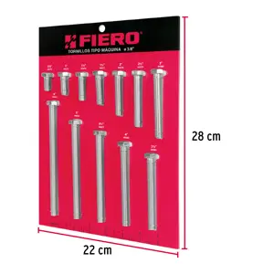 Exhibidor Fiero con tornillos tipo máquina, 3/8