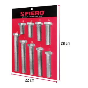 Exhibidor Fiero con tornillos tipo máquina, 5/8