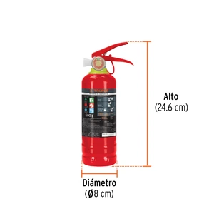 Extintor portátil recargable 0.5 kg, polvo tipo ABC, Truper